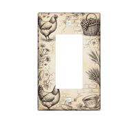 Cache-interrupteur à bascule simple en plastique beige d'automne de taille standard pour nouvel appartement, maison, chambre à coucher, bureau