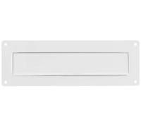 Cache-lettre pour boîte aux lettres, en aluminium/acier, blanc, 35x254 mm