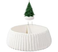 Cache Pied De Sapin De Noël - Protecteur Doux Style Bohème | Motif Texturé À Rayures | Panier Bohème en Peluche | Cache Bas De Sapin en Peluche pour Décorations De Vacances