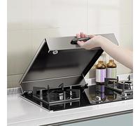 Cache Plaque de Cuisson en Acier Inoxydable, Protection Plaque de Cuisson avec Poignée Anti-brûlure et Coussinet Antidérapant(16x20in/40x50cm)