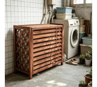 Cache Pompe a Chaleur Exterieur Habillage Persienne Brise Vue | Meuble brise vue exterieur pour masquer les equipements techniques de jardin et balcon.(110*85)