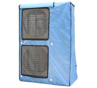 Cache Pompe a Chaleur, Protege Moteur Clim, Double Sortie D'air en Fibre de Polyester, Conception a Couverture Intégrale, Imperméable(Blue,98x42x145CM/38x16x57IN)