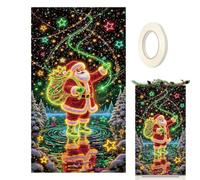 Cache-porte d'entrée de Noël 180x90cm Décor saisonnier UV fluorescent | Bannière de de porte pour propriétaires entrée d'école fête maison appartement salon chambre StyleB