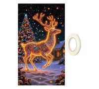 Cache-porte d'entrée de Noël 180x90cm - Décor saisonnier UV fluorescent | Cache-porte d'entrée de Noël 180x90cm, Décor saisonnier UV fluorescent Pour Fêtes, Couverture De Porte Festive, Polyester Dur