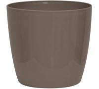 Garden ID - Cache-pot Shiny Taupe - Brillant aspect céramique, 30 x 27 cm, étanche, avec roulettes