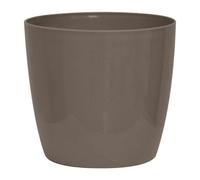 Garden ID - Cache-pot Shiny Taupe - Brillant aspect céramique, 30 x 27 cm, étanche, avec roulettes
