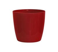 Cache-pot brillant - - Shiny Rouge avec roulettes - 30 x 27 cm - Aspect céramique - Etanche - Déplacement aisé