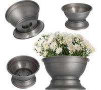 Cache-pot - Coupe à plantes Ø 18 cm - XL - Rond, décoratif, intérieur - Argent