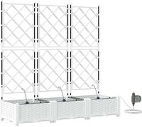 Cache-pot de jardin 3 pc Blanc 120 x 40 x 126 cm PP