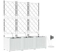 Cache-pot de jardin 3 pc Blanc 120 x 40 x 142 cm PP