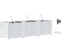 Cache-pot de jardin 3 pc Blanc 120 x 40 x 37,5 cm PP