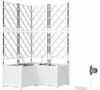 Cache-pot de jardin 3 pc Blanc 80 x 80 x 142 cm PP