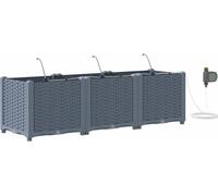 Cache-pot de jardin 3 pcs Gris Clair 120 x 40 x 37,5 cm