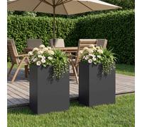 vidaXL Jardinières pour plantes – Lot de 2, noir, 40 x 30 x 75 cm