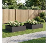 vidaXL Jardinières pour plantes – lot de 2 anthracite 80 x 80 x 30 cm