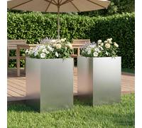 vidaXL Jardinière d'extérieur, lot de 2, aspect rouille, 40 x 40 x 75 cm