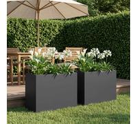 vidaXL Jardinières pour plantes, lot de 2, noir, 60 x 30 x 40 cm