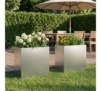 vidaXL Jardinières pour l'extérieur, lot de 2, aspect rouille, 50 x 30 x 50 cm