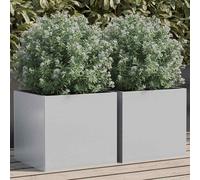 vidaXL Bac à plantes 2 pcs. argenté 32x30x29 cm acier inoxydable