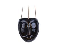 Cache-pot design suspendu Mask - H. 21 cm - Brun foncé