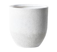 Cache-Pot d'Extérieur Ovale 46 x 46 x 46 cm en Fibre d'Argile Blanc Ca