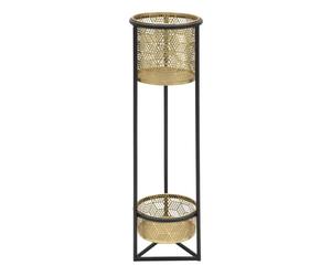 Cache-pot double Mauro Ferretti Noir 23x80 cm