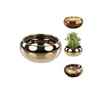 Cache-pot en céramique - BOTLE - Coupe dorée - Ø 25,5 cm - Émaillé - Fabrication artisanale
