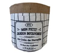 Cache Pot En Jute Modèle Mon Petit Jardin Botanique 14 Cm Beige