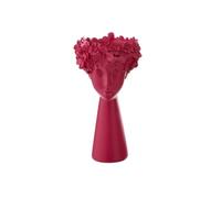 Cache-pot Flore visage sculpté en résine 40.8cm - Fuchsia