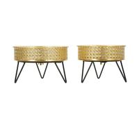 Cache-pot Mauro Ferretti Bossy (x2) Noir 20,5x13-18x13 cm