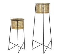 Cache-pot Mauro Ferretti Exy (x2) Doré 37x76-27x51 cm