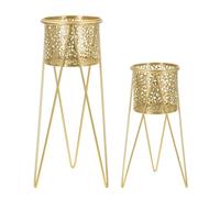 Cache-pot Mauro Ferretti Glod (x2) Doré 21x20x46-18x18x32 cm