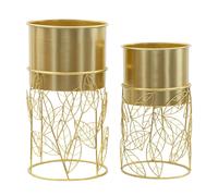 Cache-pot Mauro Ferretti Livi (x2) Doré 23x43-20x36 cm