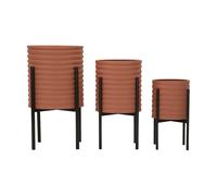 Cache-pot Mauro Ferretti Milly (x3) Rouge 36x56,5-30x48,5-24x37,5 cm
