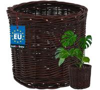 Cache-pot / Panier en osier - KOTARBAU - Hauteur 28 cm - Osier - Marron - Extérieur balcon