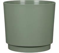 Garden Id Cache-pot Plano rond Vert clair - Ø 25 cm - H 22 cm - 7 Litres - Pour intérieur et extérieur