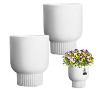 KOTARBAU® Pot De Fleurs Blanc ⌀ 12 Cm | Pot En Céramique Émaillée Pour Fleurs Et Autres Plantes | Cache Fleurs En Céramique Émaillée | Cache Fleurs En Céramique | Pot De Fleurs En Céramique Émaillée