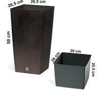 Cache Pot Rato Square - Rato - 26,6 L - Carré Imitation Osier - Bac D'arrosage Multicolore