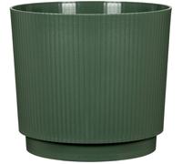 GARDEN ID Cache-pot rond Lino 7L Vert foncé - Ø25 cm, H 22 cm