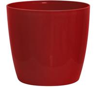 Cache-pot SHINY - Plastique - Rouge - Ronde - 35x32cm - Aspect céramique - Garden ID