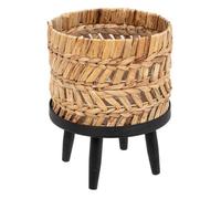 Cache pot sur pied ""Exotic panama"" D25cm beige - Atmosphera Créateur d'intérieur