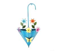 Cache-pot Suspendu Extérieur Intérieur 43cm pour robuste Cache-pot(Blue) | Fer pour forgé pour robuste, finition protectrice, résistant aux intempéries, pour idéal extérieur intérieur, durable