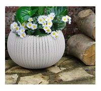 Cache pot tricote M Beige