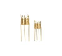Lot de 2 supports pour vases Flamingo 27 x 79 x 27 cm, métal doré