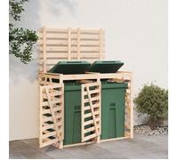 Cache Poubelle/ Abri pour poubelle double sur roulettes - VIDAXL - bois massif de pin CC8428495