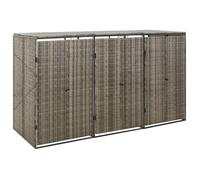 Cache Poubelle/ Abri pour poubelle - VIDAXL - triple Gris 207x80x117 cm Résine tressée CC1572137