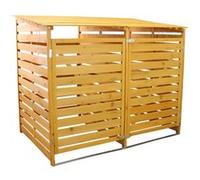 MonsterShop Cache Poubelle Double en Bois à portes verrouillables 240 L 122x149x92 cm Marron G