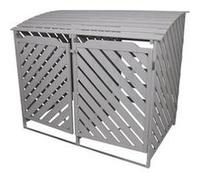 Cache Poubelle Double Gris Cérusé - 122cm x 149cm x 92cm
