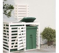 Cache Poubelle/ Extension d'abri de poubelle sur roulettes - VIDAXL - blanc pin massif CC6793236