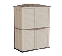 Cache Poubelle Extérieur de Jardin 1500L - Abri Poubelle de Tri Polypropylène Ecru Taupe - Verrouillable par Cadenas Art Plast
